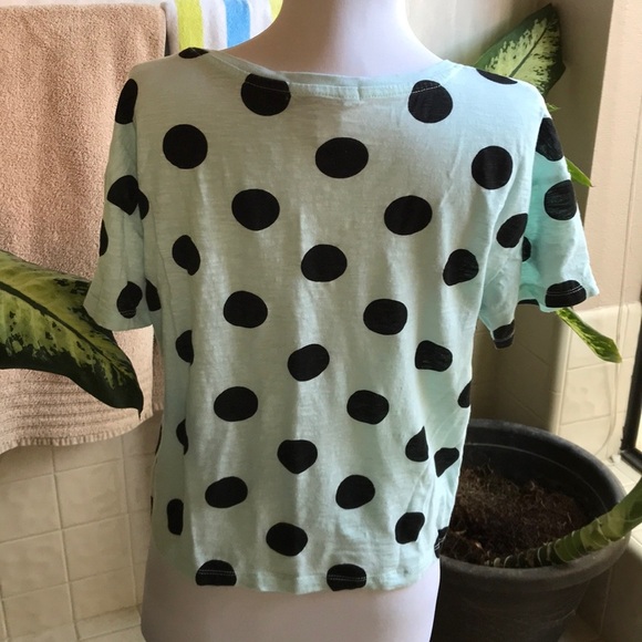 Forever 21 light green polka dot crop top - Picture 2 of 5
